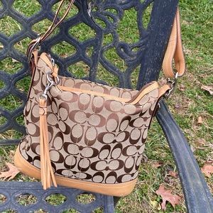 Coach signature canvas beige/brown cross body